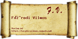 Füredi Vilmos névjegykártya