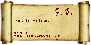 Füredi Vilmos névjegykártya